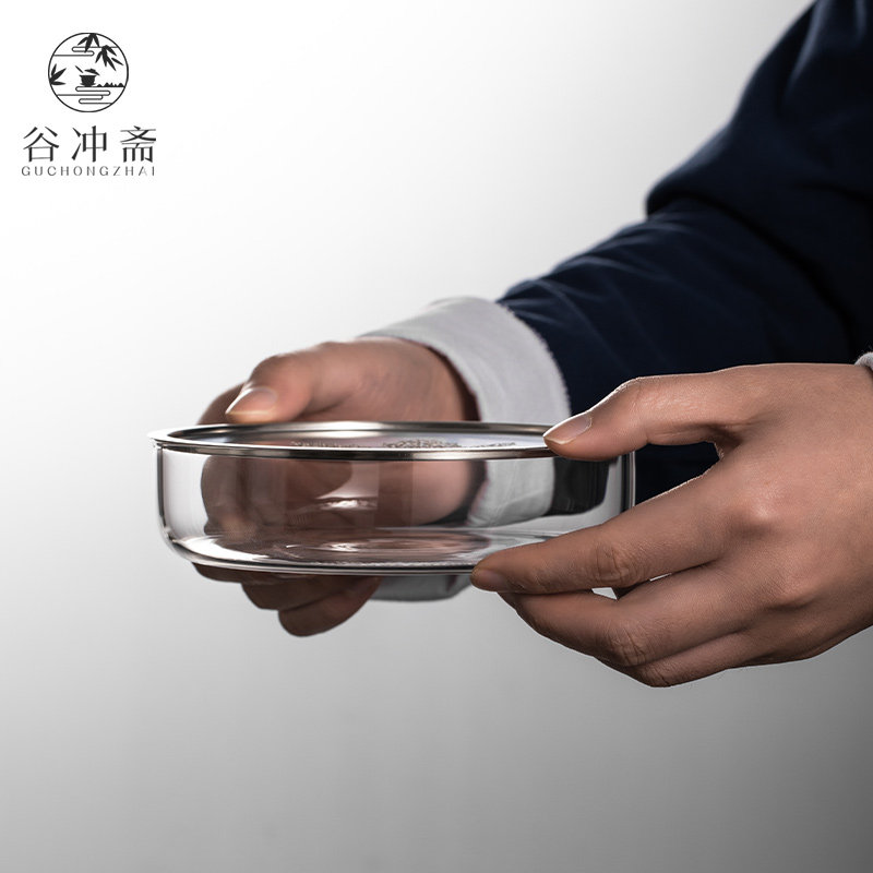 日式玻璃壶承小托盘水盂茶承干z泡台养壶盘壶垫小茶盘茶道养壶配