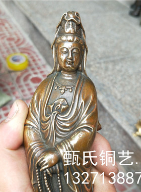 观世音菩萨背光纯铜诸葛亮弥勒如来佛关公铜器工艺品摆件家居摆设