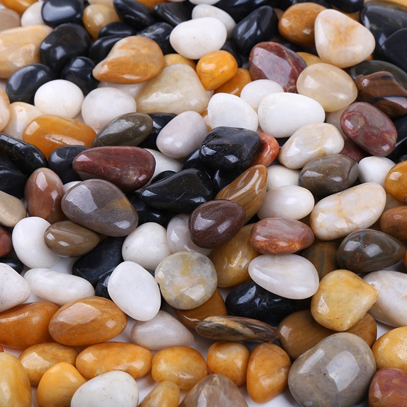 鱼缸庭院园林五彩石鹅卵石鹅卵石地石头扁形石路阳台户外家用盆景