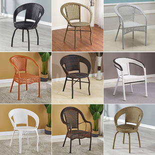 阳台小藤椅小型腾椅单个高靠背椅子单人老人椅家用休闲藤编织滕椅