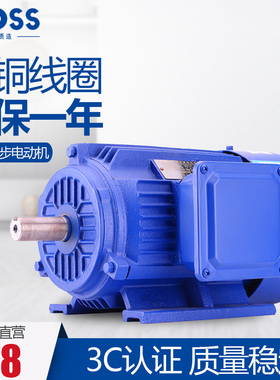 江苏普斯YX3三相异步电动机380V马达交流铜芯微型电机全新卧式B3