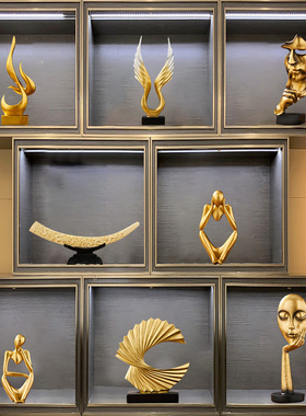 北欧轻奢高档客厅玄关酒柜家居装饰摆I件创意办公室工艺品摆设