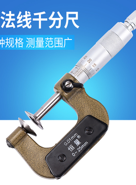 (恒量)公法线千分尺 大测头齿轮测量螺旋测微器0-25-50-100mm