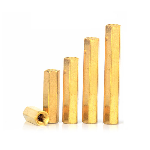 M2M2.5双通六角黄铜螺柱隔离柱 电脑机箱主板螺丝支撑柱铜长螺柱