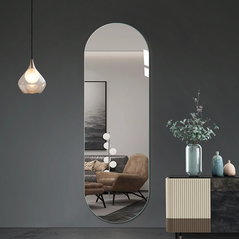 无框卧室试衣镜穿衣镜o落地镜家用网红壁挂贴墙自粘全身镜子is风