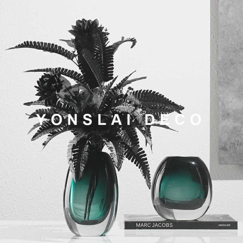 极简轻奢c玻璃花瓶插花器家居软装饰品样板房间客厅餐桌面摆件