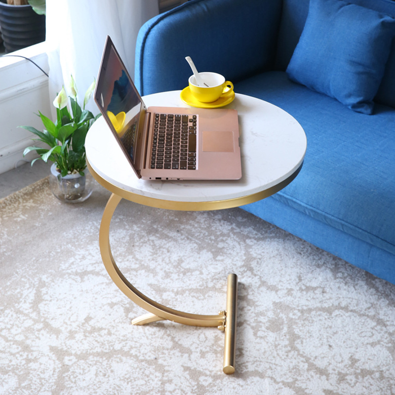 创意北欧简约f网红is风卧室客厅沙发边几 高档大理石圆桌装饰