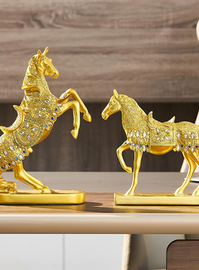 新中式轻奢马摆件创n意家居客厅酒柜电视柜工艺装饰品摆设开业礼