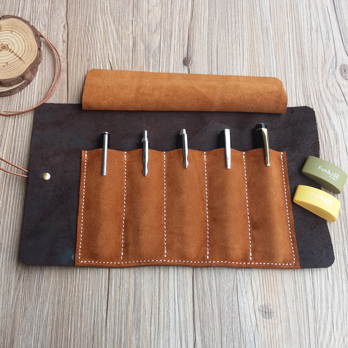 真皮5只装手工笔袋简约牛皮钢笔保护套韩版复古多功能笔帘男女式,文具电教/文化用品/商务用品,笔袋,淘宝优惠券,粉丝福利购,淘宝优惠卷