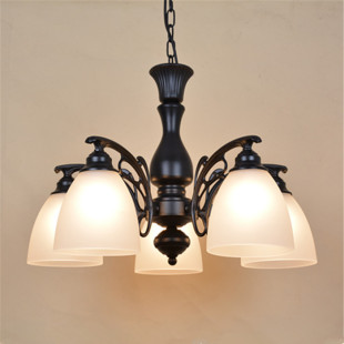 欧式 复古灯饰 铁艺吊灯简约田园客厅餐厅卧室书房楼梯间3568头美式