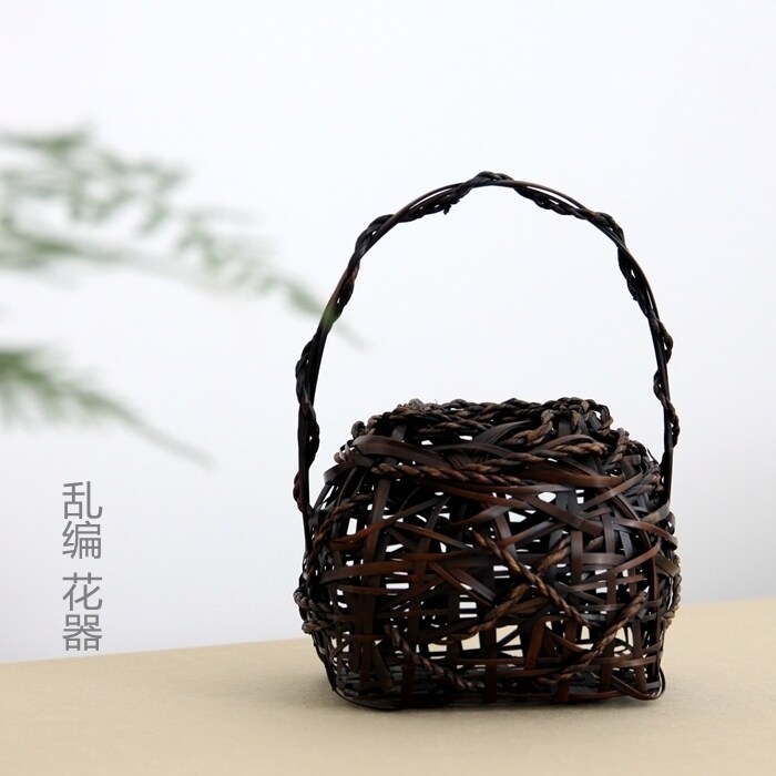 竹编 花器 乱编 竹 茶道 花道 插花 花筒 花入 会所日本 山山竹木