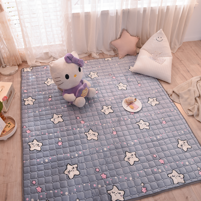 可机洗定做宝宝绒保暖p儿童爬行垫婴儿爬爬垫地毯防滑客厅卧室冬