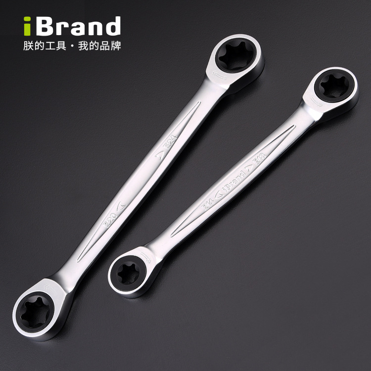 原装进口专业汽车维修n扳手iBrand星型棘轮梅花全抛光花形快扳工