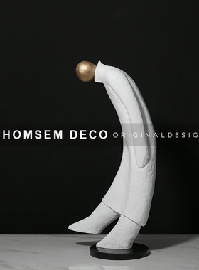 简约现代创意软i装饰品抽象人物摆件售楼处样板房酒店会所人像雕