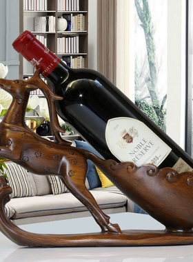 红酒架摆件酒柜装j饰品现代客厅电视柜摆设梅花鹿酒托乔迁新居礼