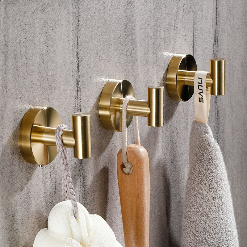 304不锈钢拉丝金挂衣钩加厚挂钩单钩 浴室衣帽钩壁挂毛巾钩免打孔,家装主材,挂钩/挂衣钩,淘宝优惠券,粉丝福利购,淘宝优惠卷