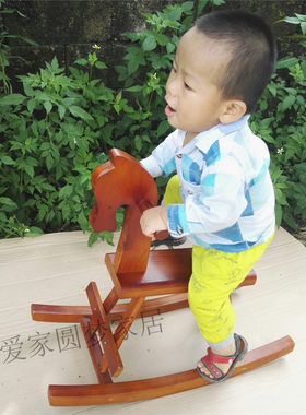 宝宝实木制儿童摇摇马椅玩具童车大号两用组合幼儿园新.年礼物包