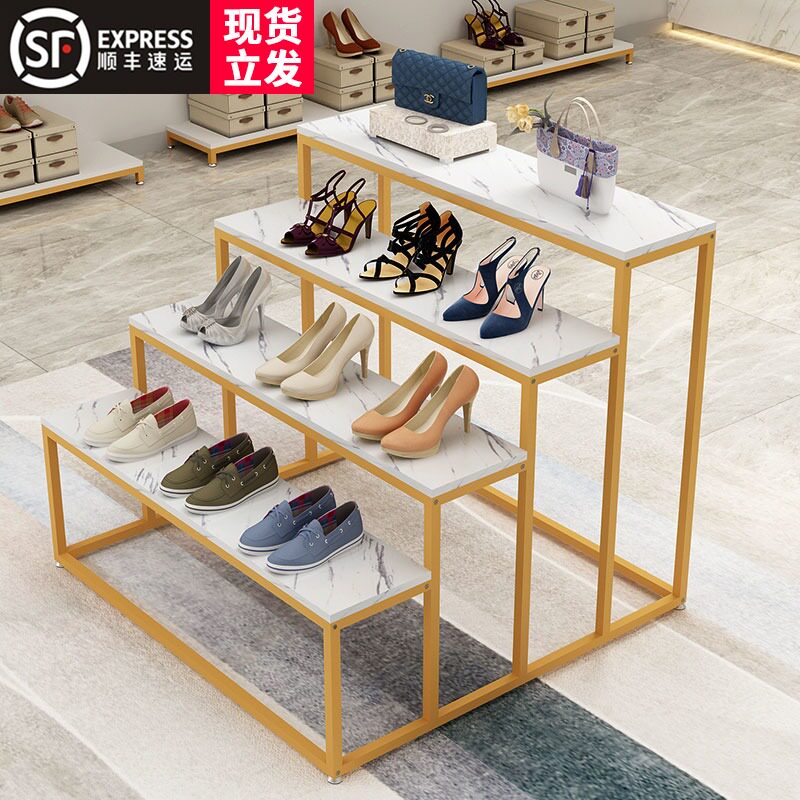 鞋店鞋架展示架店铺n用高低货架童鞋店商场专用阶梯形服装店鞋架