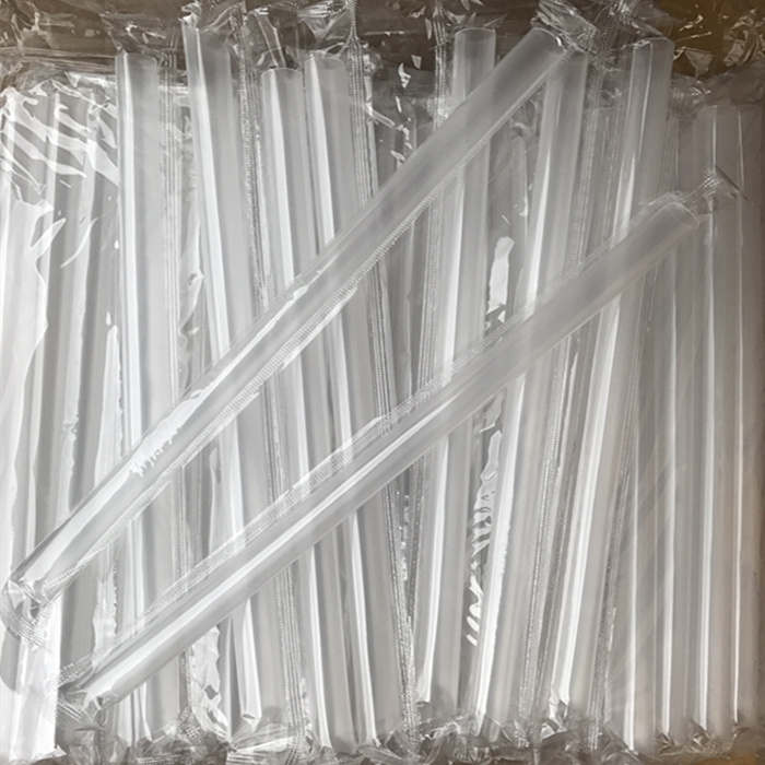 包邮珍珠奶茶吸管900支独立包装吸管19CM透明吸管钭口大吸管粗