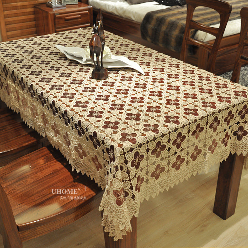 客厅欧式镂空蕾丝桌布p布艺长方形茶几桌布正方形多用方桌布盖布