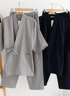 男和服春夏纯棉日系和服睡衣男款和风汗蒸服薄款甚平家居服汉服