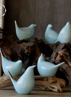 喜鹊 家居饰品现k代简约创意酒柜电视柜客厅板房软装 陶瓷摆件