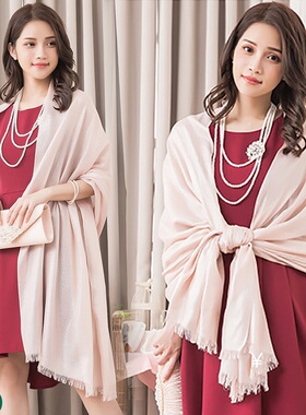 夏季宴会小披肩围巾女士新娘结婚纱丝巾薄款伴娘服旗袍外搭88290