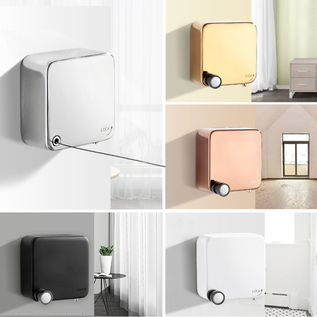 隐形晾衣绳室内免打孔不锈钢钢丝伸缩晾衣架凉衣绳晒衣绳晾衣神器