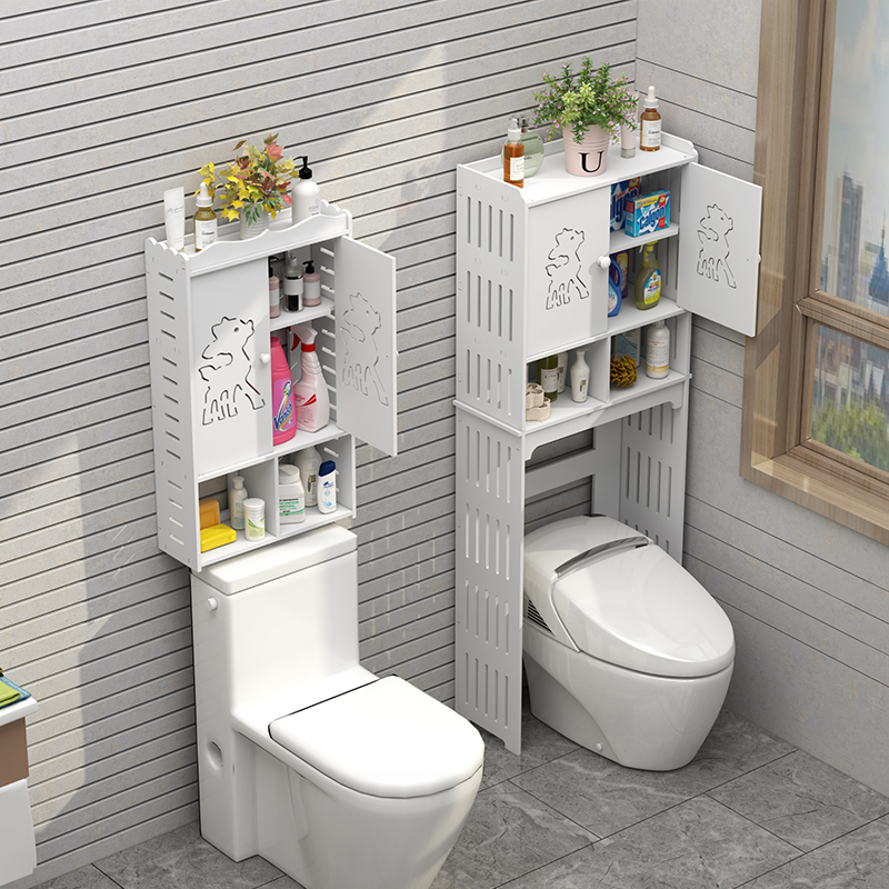 卫生间马桶上方置物架浴室马桶收纳柜坐便器免打孔壁挂储物柜防水