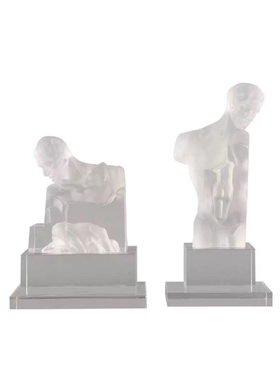 新中式现代雕塑人物m透明树脂摆件创意软装酒店样板房间售楼处饰