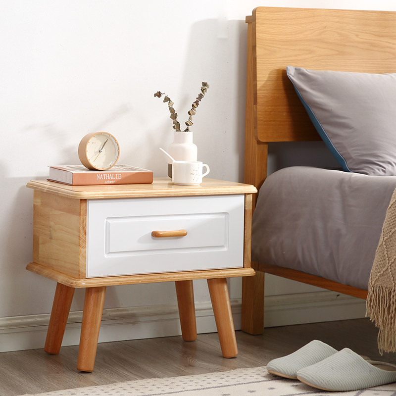 实木床头柜简约现代简易卧室床边小柜子储物柜免安装收纳柜置物架,住宅家具,床头柜,淘宝优惠券,粉丝福利购,淘宝优惠卷