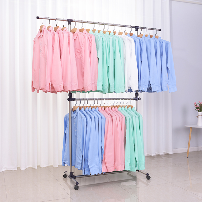 诗澜雅单杆式升降落地晾衣架 简易伸缩单杠凉 晒挂架子