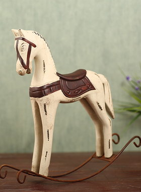 创意木马现简约复古电视柜客厅卧室房间家居装饰品摆件