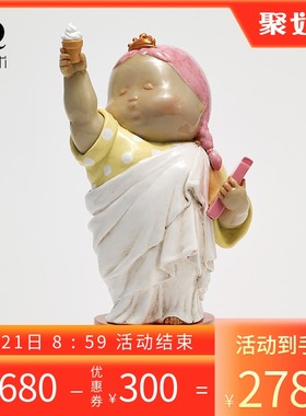 瞿广慈《幸运女神》创意雕塑可爱桌面摆件礼品礼物