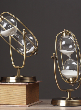 钟北金属时间沙漏摆件15/30/60分欧计时器家居客厅电视柜装饰品