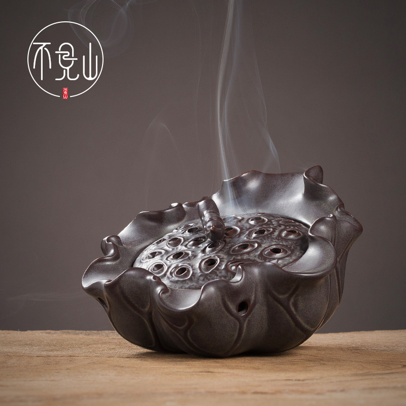 陶瓷盘茶桌仿古线家用室内净化空气香薰炉莲花檀
