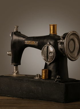 复古怀旧缝纫机店铺电视装饰品橱窗陈列道具摆设