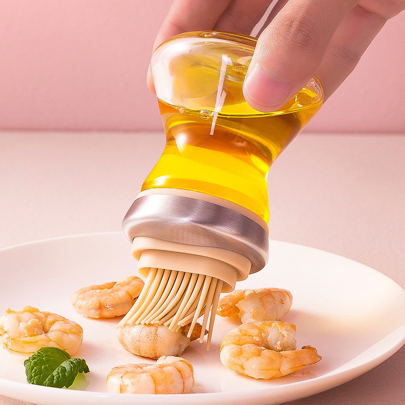 硅胶烧烤刷油刷子耐高温食品刷带油瓶抹油瓶一体厨房烙饼烘焙刷酱
