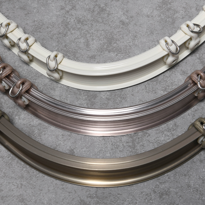 铝合金弯轨窗帘轨道窗帘杆滑轨单轨道双轨侧装顶装滑道导轨滑轮