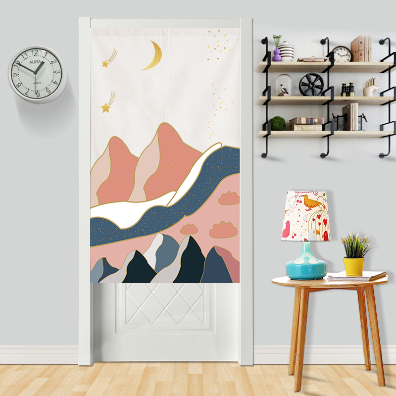 定制门帘布艺挂帘北欧简约客厅半帘长K帘卫生间隔断帘宿舍布帘