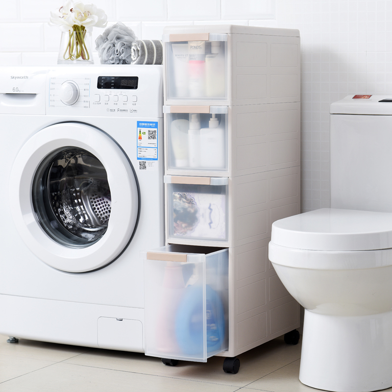 22CM卫生间浴室夹缝收纳柜厨z房储物塑料窄柜抽屉式移动置物整理