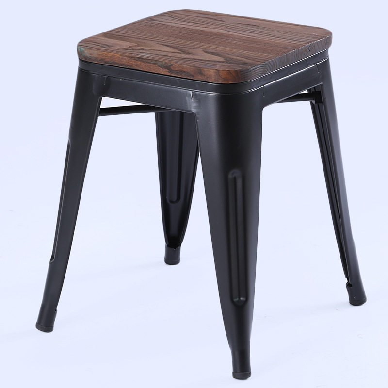 铁艺凳子时尚复古木制金属休闲椅简约咖啡酒吧椅子火锅店铁皮凳子