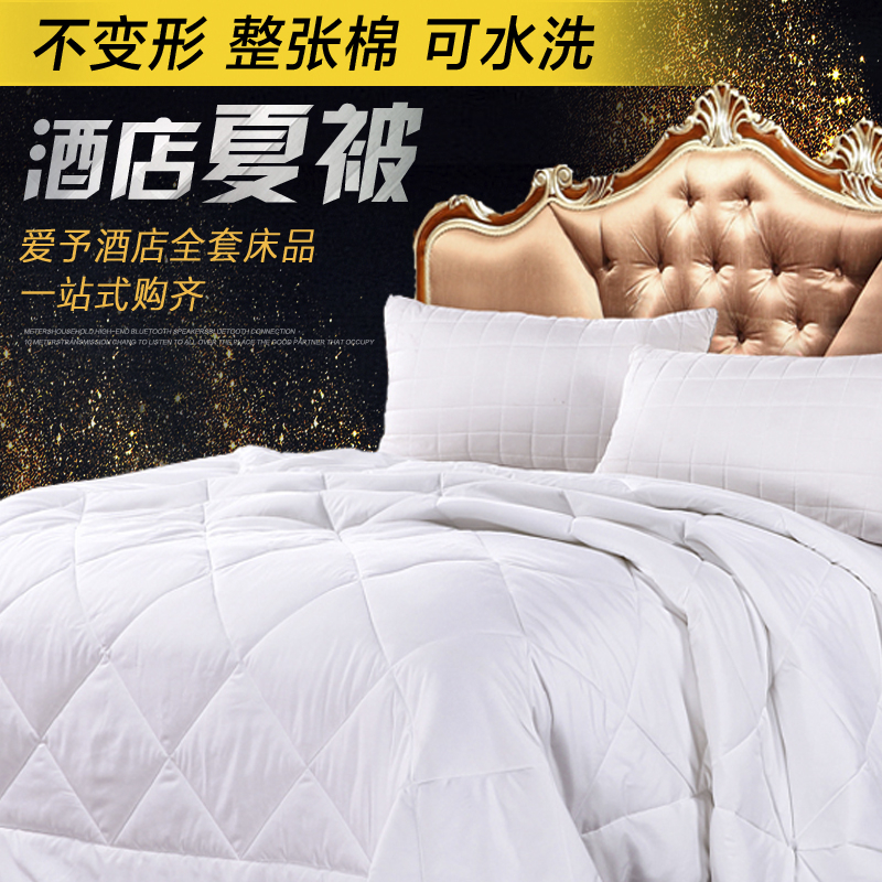 宾馆酒店专用床上用品双人纯白色C夏被空调被单人全棉被芯水洗被