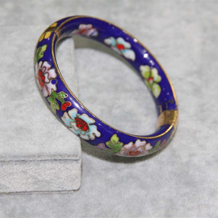 包邮景泰蓝手镯 库存老货景泰蓝高档开口Q粗景泰蓝珐琅手镯