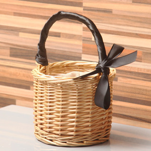 迷你野餐篮柳编菜篮子手提包包花收纳筐水果篮包装篮拍照道具花篮