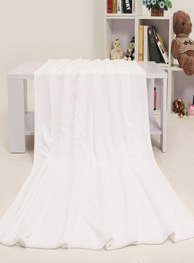 白色毛毯纯色拍照背景毯珊瑚绒毯法兰绒床L单铺床毯子单人双人纯