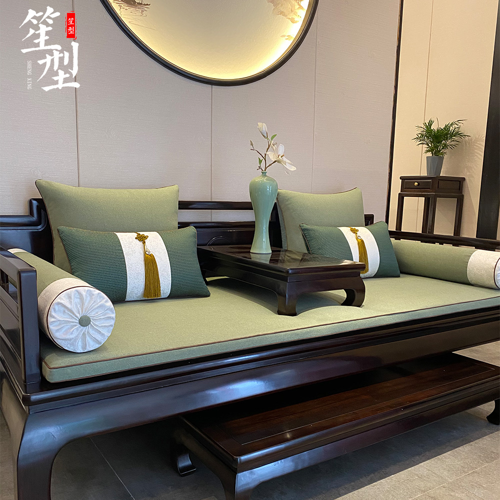 新中式罗汉床垫子古典红木沙发坐垫定制实K木家具海绵垫乳胶飘窗