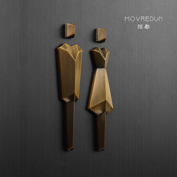 高档男女厕所标牌金属wc牌酒店卫生间标识牌餐厅洗手间指示牌公共