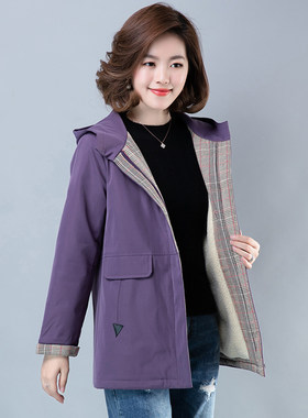 2020秋冬新款加绒加厚外套女宽松大码中老年女40岁50妈妈冬装棉衣