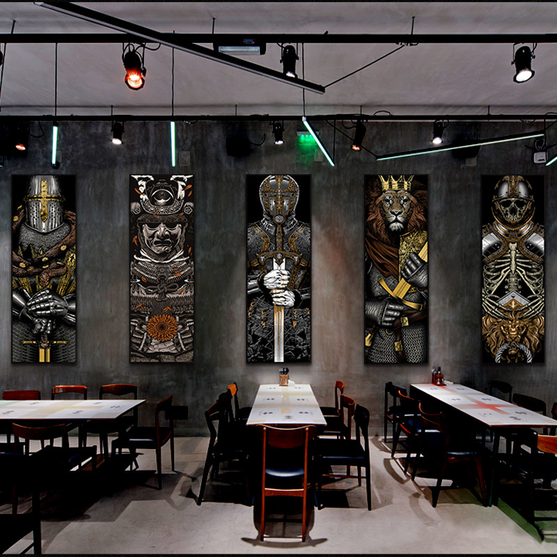 工业风格咖啡厅酒吧挂画餐厅装饰画ktv个性台球室纹身店网吧墙画